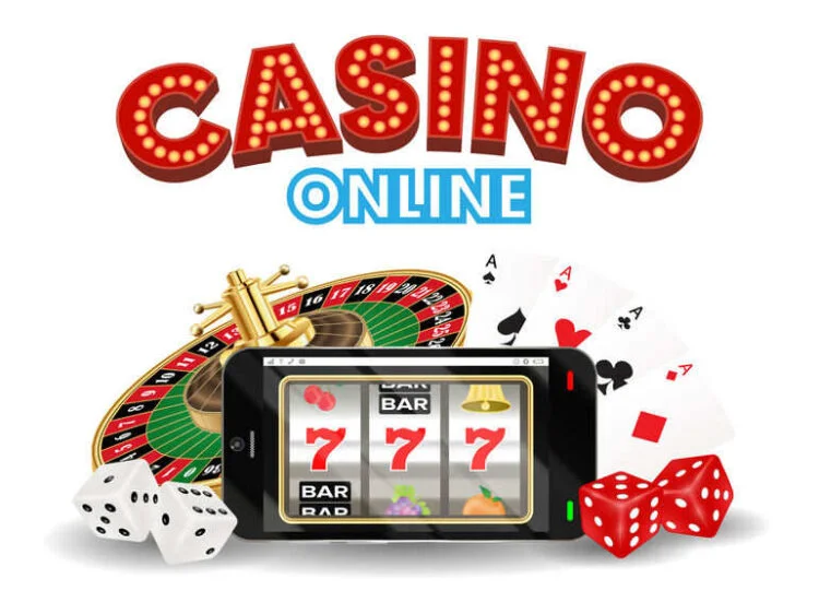 Online casino gaming on a laptop and mobile device